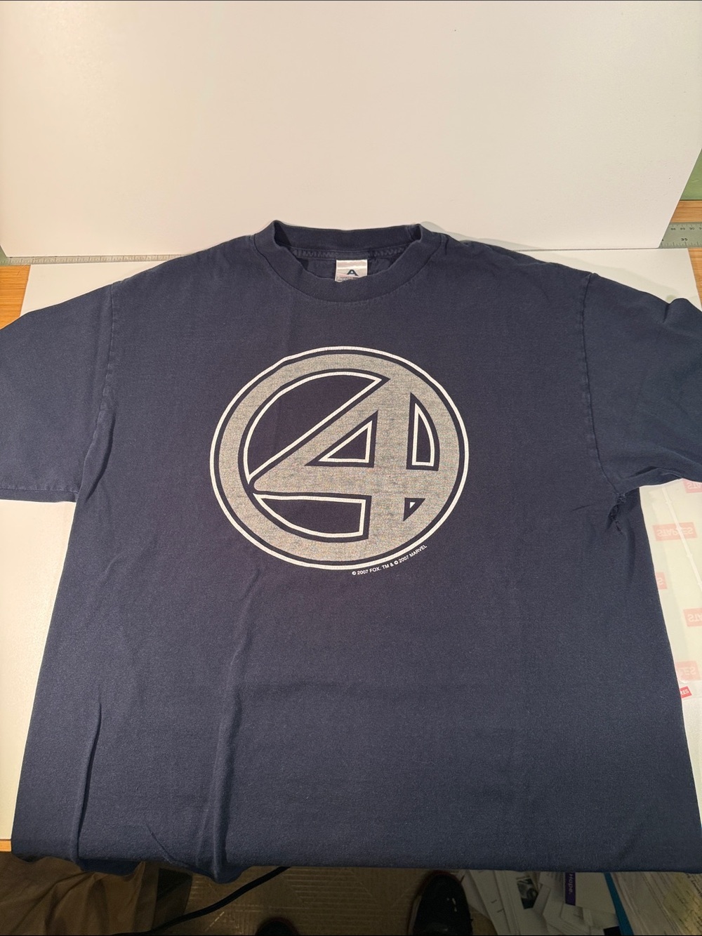Fantastic 4, Men's Navy Graphic Crewneck T-Shirt, Marvel